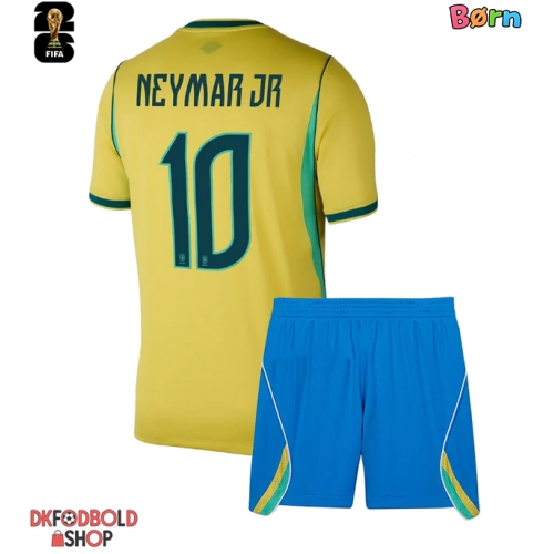 Brasilien Neymar Jr #10 Hjemmebanesæt Børn VM 2026 Kort ærmer (+ korte bukser)